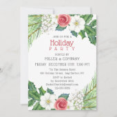 Invitation Fêtes Joli Floral Corporate Noël Party (Devant)