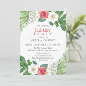 Invitation Fêtes Joli Floral Corporate Noël Party (Debout devant)