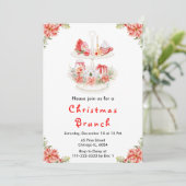 Invitation Fêtes Noël Tea Party Rouge (Debout devant)