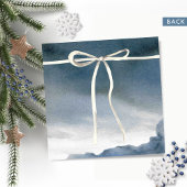 Invitation Fêtes ou fête de Noël, Couronne bleu rustique