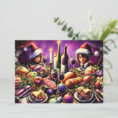 Invitation Fêtes Pastel Dessin Fundy Purple (Debout devant)