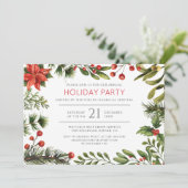 Invitation Fêtes Red Berries Corporate Christmas Party (Debout devant)