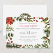 Invitation Fêtes Red Berries Corporate Christmas Party (Devant / Derrière)