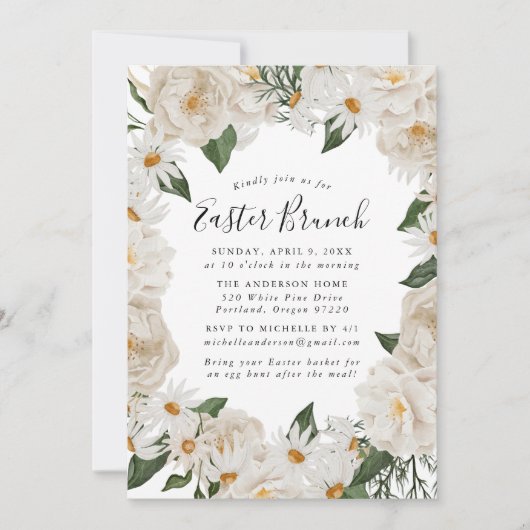 Invitation Fêtes rustiques Brunch de Pâques (Devant)