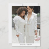 Invitation Fêtez Avec La Nouvelle Mme & Mme Photo (Dos)