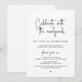 Invitation Fêtez avec les jeunes mariés, Mariage Elopement (Devant / Derrière)