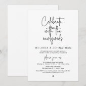Invitation Fêtez avec les jeunes mariés, Mariage Elopement (Devant / Derrière)