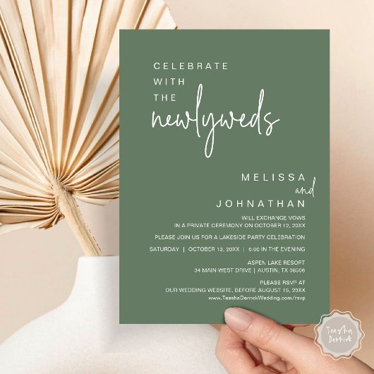 Invitation Fêtez Avec Les Nouveaux Mariés, Fête De Mariage