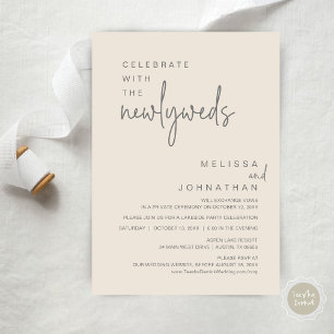 Invitation Fêtez Avec Les Nouveaux Mariés, Fête De Mariage