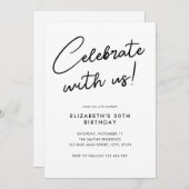 Invitation Fêtez avec nous 30e anniversaire de fête Invitatio (Devant / Derrière)