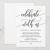 Invitation Fêtez avec nous, Black, Mariage Elopement Party (Devant / Derrière)