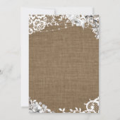 Invitation Fêtez Avec Nous ! Burlap Lace Floral Lights Party (Dos)