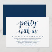 Invitation Fêtez avec nous, dîner de mariage en fuite Danse à (Devant / Derrière)