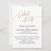Invitation Fêtez avec nous Elegant Gold Handwriting Party (Devant)