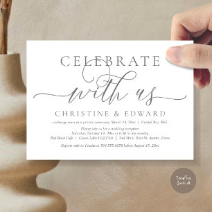 Invitation Fêtez avec nous, fête de l'Elopement, gris intempo