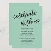Invitation Fêtez avec nous la fête de mariage vert clair mode (Devant / Derrière)