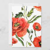 Invitation Fêtez avec nous la réception de mariage, Red Poppi (Dos)