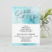 Invitation Fêtez avec nous la réception Turquoise de couleur  (Debout devant)