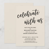 Invitation Fêtez avec nous la soirée de mariage à la crème Dé (Devant / Derrière)