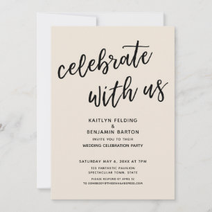 Invitation Fêtez avec nous la soirée de mariage à la crème Dé