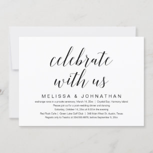 Invitation Fêtez avec nous, Mariage Elopement