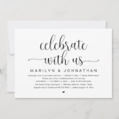 Invitation Fêtez avec nous, Mariage Elopement Dinner Party (Devant)