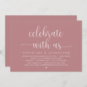 Invitation Fêtez avec nous, Mariage Elopement Dinner Party (Devant / Derrière)