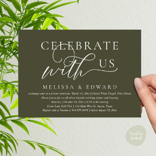 Invitation Fêtez avec nous, Mariage Elopement Dinner Party