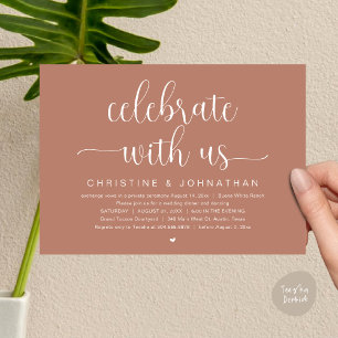 Invitation Fêtez avec nous, Mariage Elopement Dinner Party