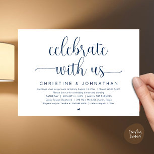 Invitation Fêtez avec nous, Mariage Elopement Dinner Party