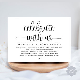 Invitation Fêtez avec nous, Mariage Elopement Dinner Party
