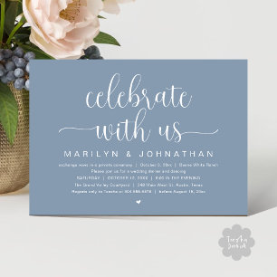 Invitation Fêtez avec nous, Mariage Elopement Dinner Party
