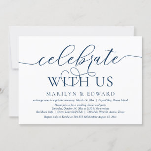 Invitation Fêtez avec nous, Mariage Elopement Party