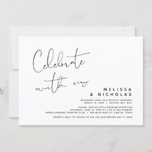 Invitation Fêtez avec nous, Mariage Elopement Party