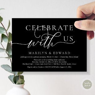 Invitation Fêtez avec nous, Mariage Elopement Party