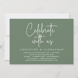 Invitation Fêtez avec nous, Mariage Elopement Party