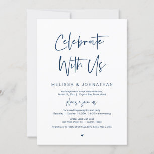 Invitation Fêtez avec nous, Mariage Elopement Party