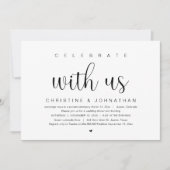 Invitation Fêtez avec nous, Mariage Elopement Party Invitat (Devant)