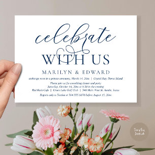 Invitation Fêtez avec nous, Mariage Elopement Party Invitat