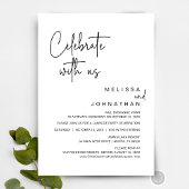 Invitation Fêtez avec nous, Mariage Elopement Party Invitat