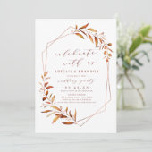 Invitation Fêtez Avec Nous ! Mariage géométrique de la verdur (Debout devant)