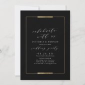 Invitation Fêtez Avec Nous ! Mariage simple d'élégance encadr (Devant)
