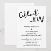 Invitation "Fêtez avec nous ! " Mariage simple et décontracté (Devant / Derrière)