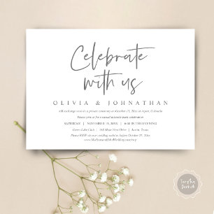 Invitation Fêtez avec nous, Parti de l'Elopement Mariage Déco