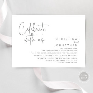 Invitation Fêtez avec nous, Post Mariage Elopement Party In