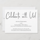 Invitation Fêtez avec nous ! Réception écriture moderne (Devant)