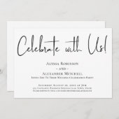 Invitation Fêtez avec nous ! Réception écriture moderne (Devant / Derrière)