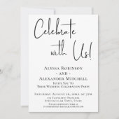 Invitation Fêtez avec nous ! Réception écriture moderne (Devant)