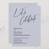 Invitation Fêtez avec nous ! Réception moderne Dusty Blue (Devant / Derrière)