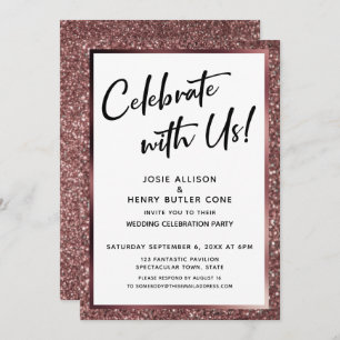 Invitation Fêtez Avec Nous ! Réception Parties scintillant or